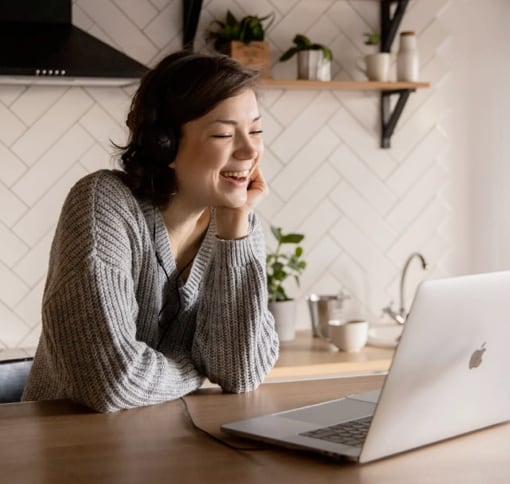 Photo of a woman videocalling